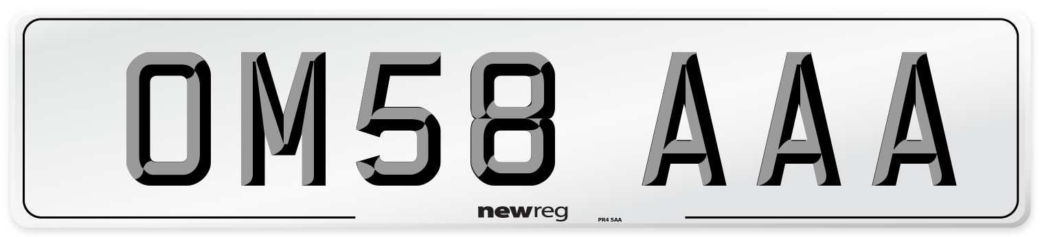 OM58 AAA Number Plate from New Reg